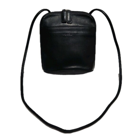 Vintage fossil small wallet crossbody bag Black - Picture 1 of 13
